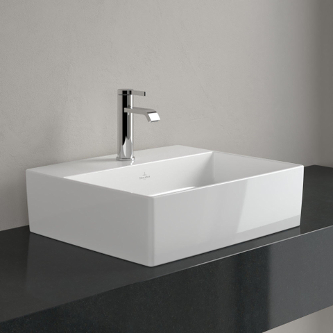 Villeroy & Boch memento 2.0 opzetwastafel - 50x42cm - met 1 kraangat - zonder overloop CeramicPlus - White Alpine (glans wit) SW156559