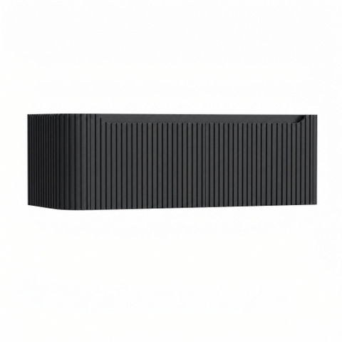 H&R Badmeubelen Juice Wastafelonderkast - 120x45x40cm - linkerhoek afgerond - 3D-front - 2 lades - geïntegreerde greep - dark blue SW1260038
