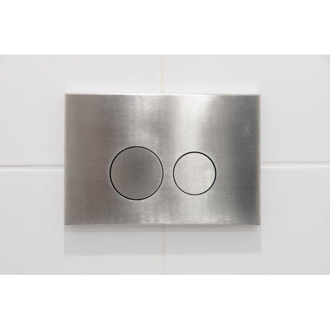 QeramiQ Dely Swirl Compact Ensemble WC - réservoir encastré QeramiQ flush - abattant 25 mm - plaque de commande métallique inox - boutons ronds - blanc mat SW1590808