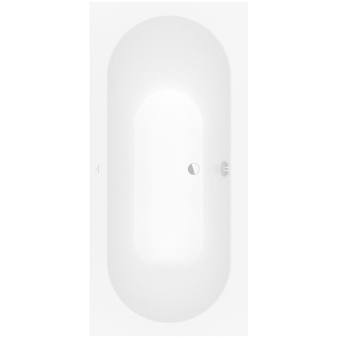 Villeroy & Boch Oberon kunststof duobad quaryl rechthoekig - 190x90x48cm - inclusief poten - Stone White (mat wit) SW454199