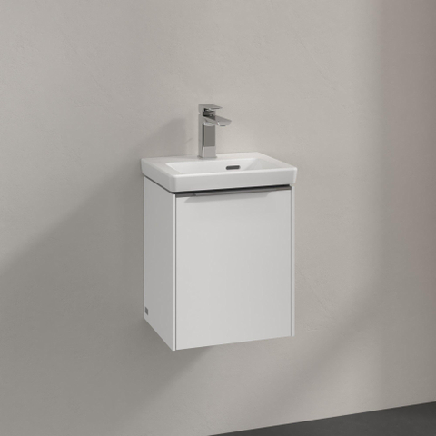 Villeroy & Boch Subway 3.0 wastafelonderkast - 40x40x30cm - met 1 rechtsdraaiende - softclose deur - met aluminium glanzende greep - spaanplaat - Brilliant White (wit) SW701652