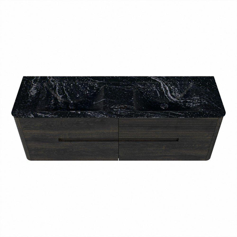 Mondiaz CIRO-DLUX Badkamermeubelset - 150x45x50cm - Solid surface wastafel Lava - 2 wasbak Dubbel - zonder kraangaten - 4 lades - Shadow SW1532481