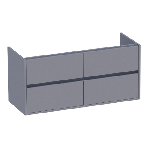 BRAUER Adore meuble sous-lavabo - 120x46x55cm - 4 tiroirs à fermeture douce - sans poignée - 2 découpes pour siphon - gris mat SW1198312