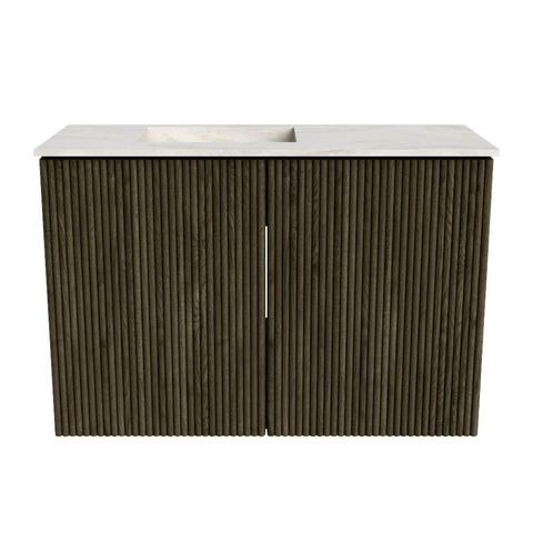 Mondiaz JOYA-DLUX Meuble de toilette 60cm - couleur Shadow - Lavabo FAYE position Gauche 1 trou de robinet couleur Ostra. SW1422962