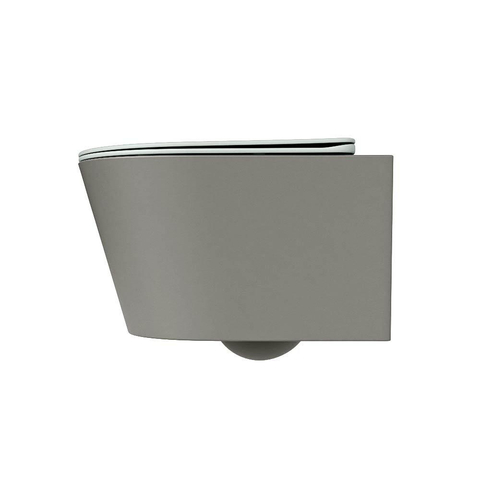 Mondiaz LAVIE WC suspendu – sans bride – 36 x 53 cm – avec abattant softclose – Smoke (brun clair), abattant Greey (vert clair/gris) SW1208628