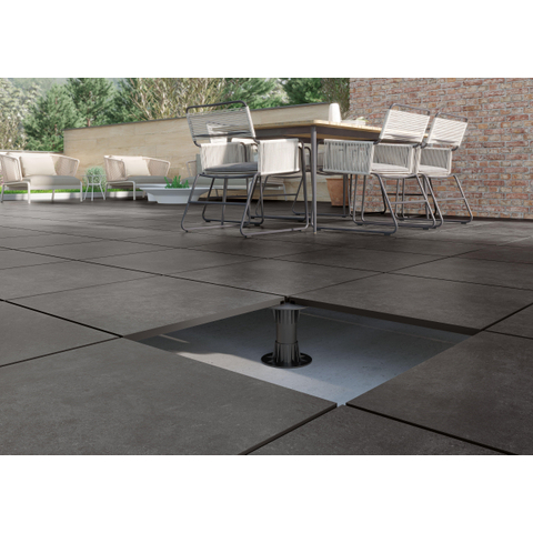 Terravito Velaro carrelage extérieur - 60x60cm - rectifié - effet béton - anthracite mat (anthracite) SW1120141
