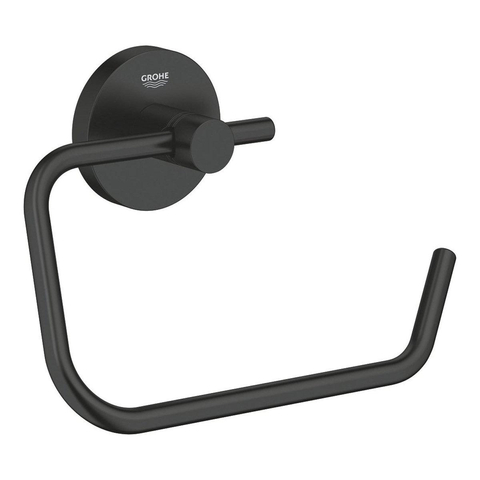 Grohe Start Cube Accessoireset 3-in-1 - closetrolhouder zonder klep - handdoekhaak - closetborstelgarnituur met glazen inzet - matte black (mat zwart) SW968349
