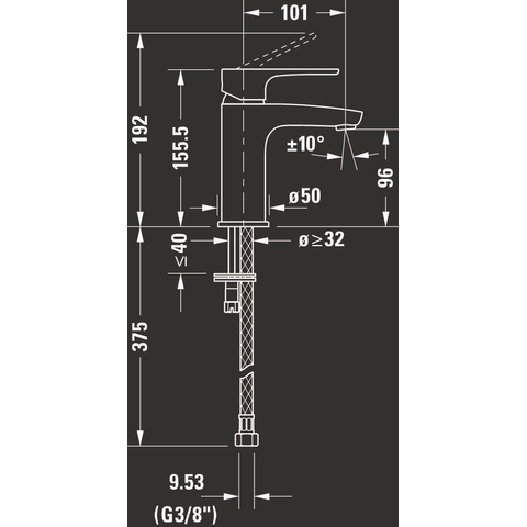 Duravit B.1 1 greeps wastafelmengkraan - 137x42x155mm - hoogglans chroom SW420696