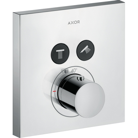AXOR Showerselect square plaque de finition thermostatique avec robinet d'arrêt pour 2 fonctions chrome GA34498