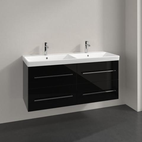 Villeroy & Boch Avento Meuble sous-lavabo 118x51.4x45.2cm 4 tiroirs crystal black SW209505