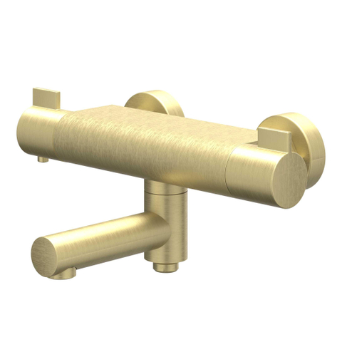 IVY Pact Mitigeur thermostatique de bain apparent - bec de baignoire pivotant - inverseur - Cooltouch - Or brossé mat PVD SW1031156
