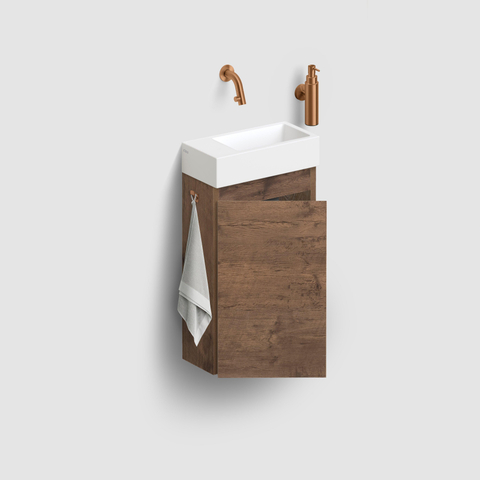 Clou InBe Meuble lave-mains - 36x55x18cm- gauche - chêne foncé SW1209484