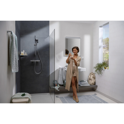 Hansgrohe Ecostat fine Douchekraan - thermostatisch - zonder omstel HOH=15cm - thermostaat - hoogglans chroom (wit) SW1152220