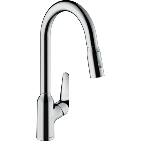 Hansgrohe Focus m42 1 greeps keukenkraan - 220 uittrekbare vuistdouche - 2 straalsoorten - hoogglans chroom SW241693