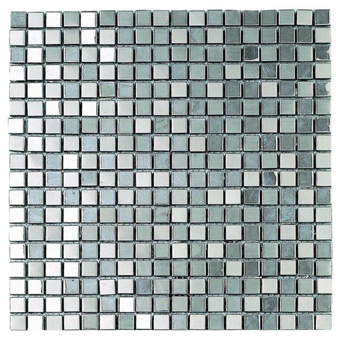 Ceralto Ivarno Accent Mozaïektegel - 30.1x30.1cm - 8mm - Silver zijdeglans SW1471191