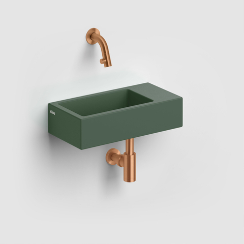 Clou Flush 3 lave-mains 36x18cm s. trou de robinet à droite vert pin mat cér. SW795725