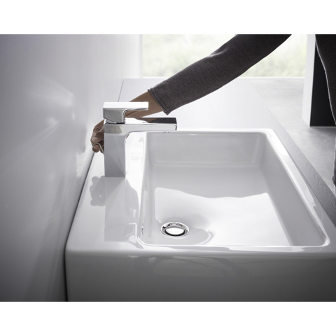 Hansgrohe Vernis Shape 1 greeps wastafelkraan - 100 met trekwaste - hoogglans chroom SW651612