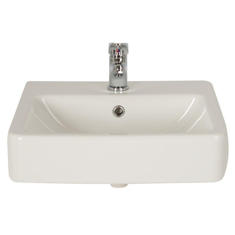 Plieger Seattle pack lavabo – 45 x 45 x 15,8 cm – céramique blanc brillant – robinet chromé SW96157