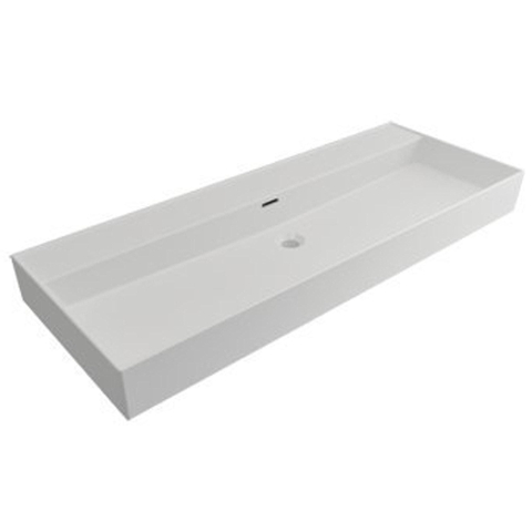 Plieger Kansas wastafel zonder kraangaten met overloop 120x46.6cm matwit SW205955