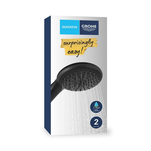 Grohe Vitalio Start QuickFix Handdouche - diameter 11cm - 2 straalsoorten - 7.4l/min - matte black (mat zwart) SW1126261