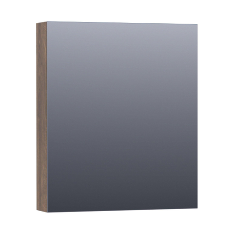 BRAUER Impress Deluxe Armoire de toilette 59x70x15cm éclairage intégré rectangulaire 1 portes pivotantes MFC Grove SW371785