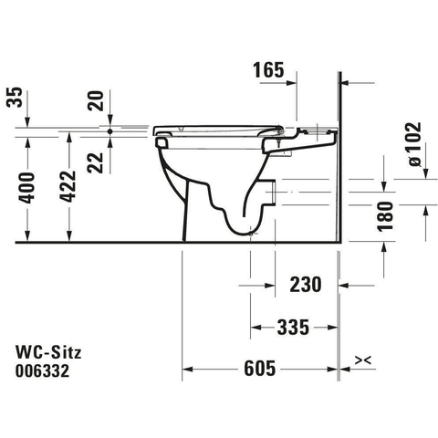 Duravit Universeel WC-zitting - 37x50x3.7cm Polypropyleen - wit 0314236