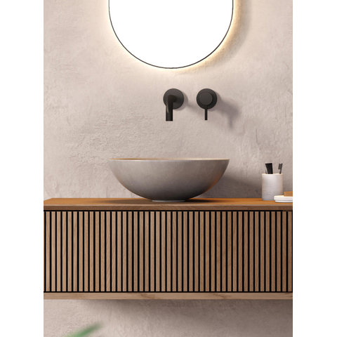 Looox Ceramic raw vasque à poser - 40cm - ronde - dark grey SW227664