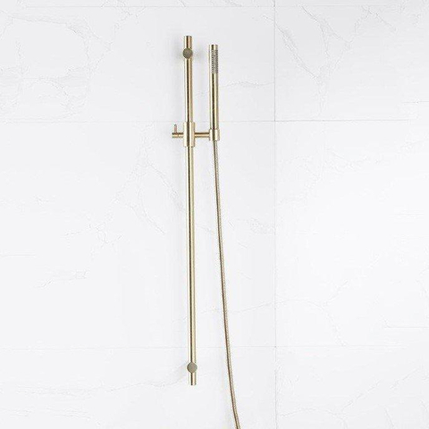 Fortifura Calvi glijstangset - met staafhanddouche - metalen doucheslang - PVD - geborsteld messing (goud) SW1159301