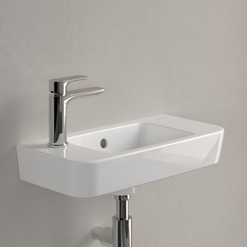 Villeroy & Boch O.novo fontein - 50x25cm kraangat links - met overloop CeramicPlus - White Alpine (glans wit) SW448495