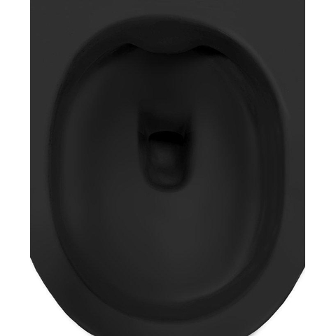 Clou InBe WC suspendu – compact – sans bride – 36,5 x 48 cm – avec abattant softclose – noir mat SW993248