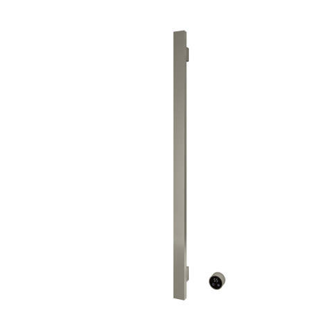 Hotbath &MORE Handdoekradiator - 19x115cm - vierkant - 1 stangen - verticaal - met schakelaar - geborsteld nikkel (RVS) SW1245831