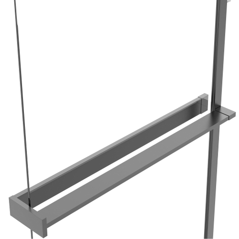 Fortifura Galeria handdoekrek voor inloopdouche - klemmen - 140cm - inkortbaar - geborsteld gunmetal (antraciet) SW1212778