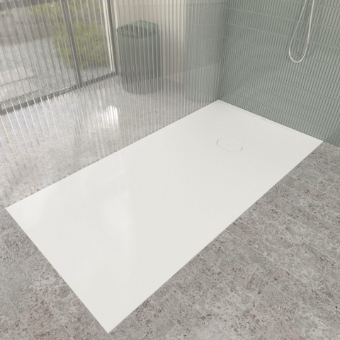 Villeroy & Boch Ecora douchebak - 180x90x4.5cm - afvoer korte zijde - white alpine (wit) SW1558979
