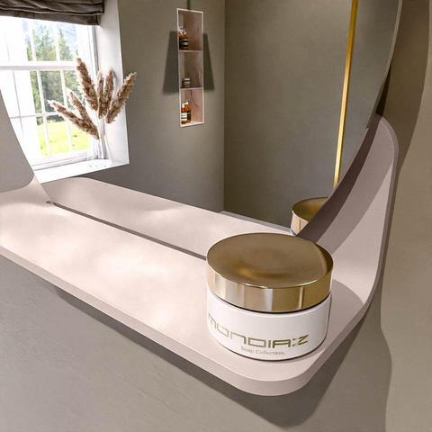 Mondiaz SPOT miroir – Ø 40 cm – avec tablette – Rosee (rose) SW1235589