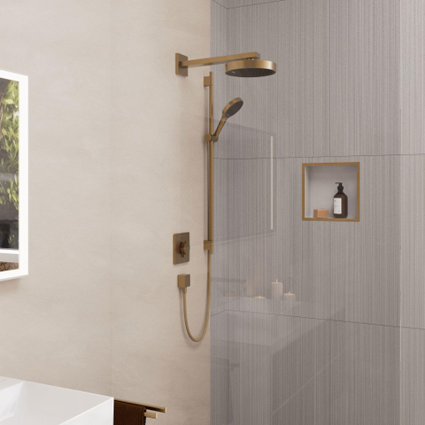 Hansgrohe RainFinity Doucheset - 130 - 3jet - ecosmart S Puro - 90cm Designflex - doucheslang - 160cm - geborsteld brons SW918244
