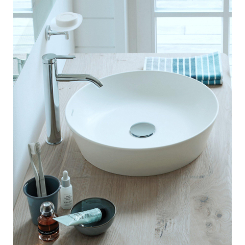 Duravit Cape cod Opzetwastafel - 43x43cm - zonder kraangat - zonder overloop m.wit - mat wit SW297014