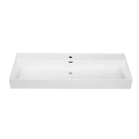 Saniclass Legend Lavabo pour meuble - 121x47x12cm - avec trop-plein - 1 vasque - 1 trou de robinet - céramique - blanc brillant SW1472835