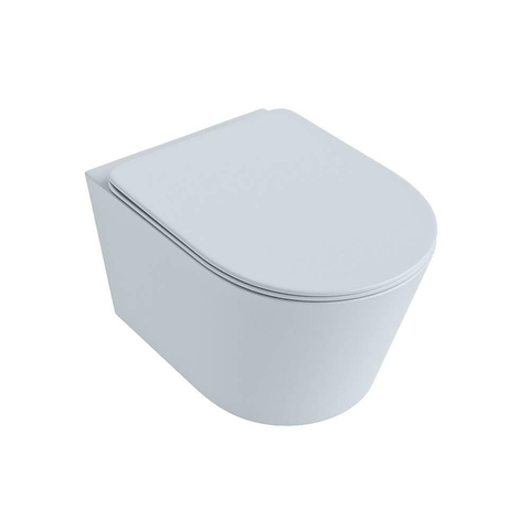 Mondiaz LAVIE WC suspendu – sans bride – 36 x 53 cm – avec abattant softclose – Clay (bleu clair/gris) SW1208584