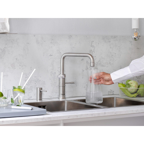 Quooker Classic Fusion Square kokendwaterkraan - draaibare uitloop - Combi reservoir - Warm / kokend water - RVS SW299647