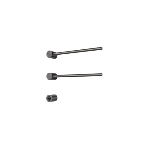 Hotbath &MORE Handdoekradiator - 50x38cm - rond - 2 stangen - horizontaal - met schakelaar - PVD - geborsteld gunmetal (antraciet) SW1245687