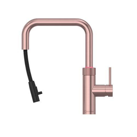 Quooker Flex Square kokendwaterkraan - draaibare & uittrekbare uitloop - Combi+ reservoir - Warm / kokend water - rose koper SW1442004