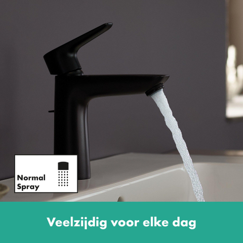 Hansgrohe Talis e Eengreeps wastafelmengkraan - 110 - coolstart - met PopUp - trekwaste - mat zwart SW297298