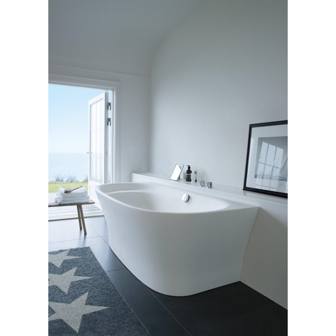 Duravit Cape cod Kunststof bad acryl - back-to-wall - 190x90x64cm - met aangevormd paneel - glans wit 0300898