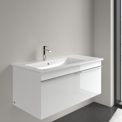 Villeroy & Boch Venticello Lavabo pour meuble avec lavabo gauche 100x50cm avec 1 trou pour robinetterie (et 2 trous perçables) avec trop plein blanc 1025126
