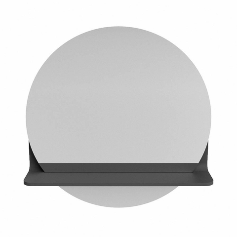 Mondiaz SPOT spiegel – Ø50 cm – met planchet – Dark grey (grijs) SW1235668