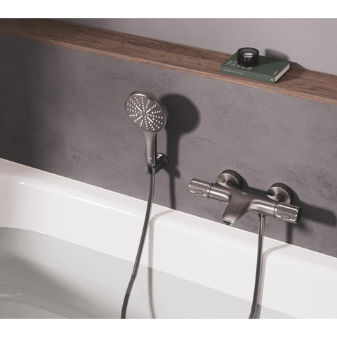 GROHE Grohtherm 1000 Performance badthermostaat - geborsteld hard graphite (antraciet) SW1477578