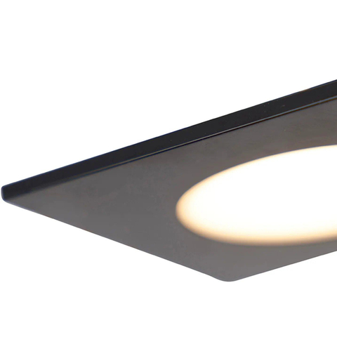 QAZQA Simply Inbouwspot - 9x9cm - incl. LED - 3 staps dimbaar - IP44 - vierkant - mat zwart SW1187215