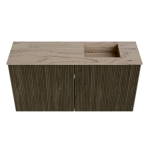 Mondiaz JOYA-DLUX Meuble de toilette 80cm - couleur Shadow - Vasque FAYE position Droite 1 trou de robinet couleur Arena SW1424804
