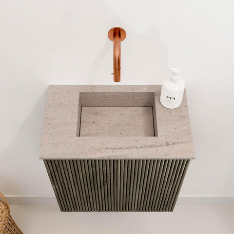 Mondiaz JOYA-DLUX 40cm toiletmeubel - kleur Shadow - Wastafel FAYE positie Midden Zonder kraangat kleur Saba. SW1425095