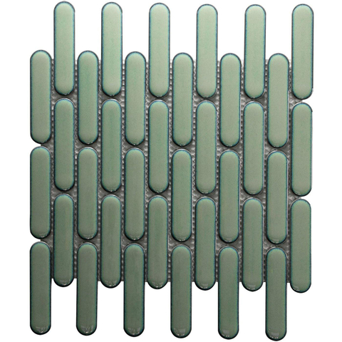 The Mosaic Factory Sevilla mozaïektegel - 30x30cm - 6mm - ovaal - glans light green (groen) SW716262